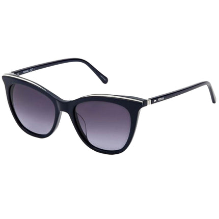 Fossil Unisex Sunglasses - Blue Cat Eye Frame Grey Shaded Lens | FOSSIL FOS 2103/G/S S ,