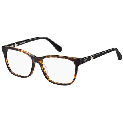 Fossil Women's Eyeglasses - Dark Havana Plastic Square Frame | FOSSIL FOS 7033 086 ,