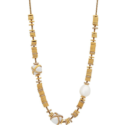 Fred of Paris Women's Necklace - Baie De Anges 18K Yellow Gold Diamond | 7J0258-000 ,