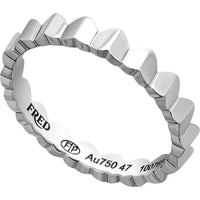 Fred of Paris Women's Ring - Une Ile D'or 18k White Gold Band, Size 4.5 | 4B0739-048 ,