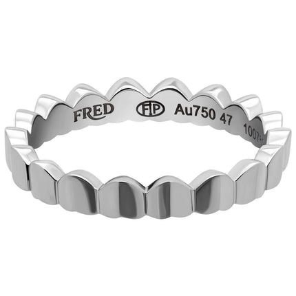 Fred of Paris Women's Ring - Une Ile D'or 18k White Gold Band, Size 6 | 4B0739-052 ,