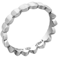 Fred of Paris Women's Ring - Une Ile D'or 18k White Gold Band, Size 7.25 | 4B0739-055 ,