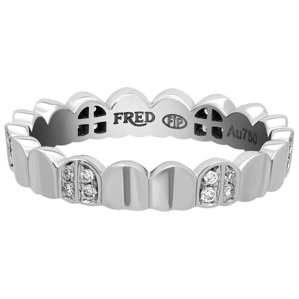 Fred of Paris Women's Ring - Une Ile D'or Diamond Arc WG, Size 3.75 | 4B0777-046 ,