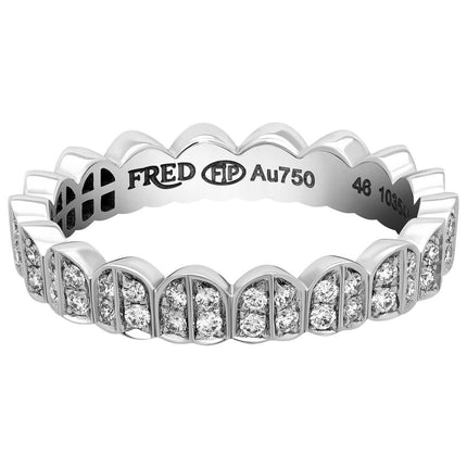 Fred of Paris Women's Ring - Une Ile D'or Diamond Arc WG, Size 3.75 | 4B0779-046 ,