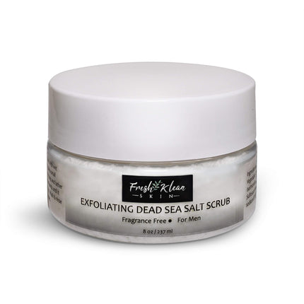 Fresh Klean Skin Men's Exfoliating Dead Sea Salt Scrub 8oz ,