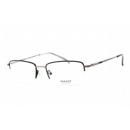 Gant Men's Eyeglasses - Half Rim Black/Silver Rectangular Shaped Frame | GAA577 Z43 ,