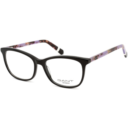 Gant Women's Eyeglasses - Shiny Black/Violet Havana Rectangular Frame | GA4117 001 ,