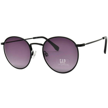 Gap Unisex Sunglasses - Black Metal Full Rim Round Frame Brown Lens | GAP SGP401 BLA ,