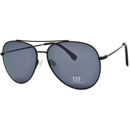 Gap Unisex Sunglasses - Metal Full Rim Aviator Frame Black Lens | GAP SGP402 BLA ,