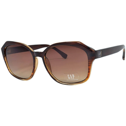 Gap Women's Sunglasses - Brown Grad Plastic Full Rim Oversized Frame | GAP SGP406 BRO ,