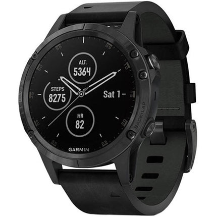 Garmin Unisex Smartwatch - fenix 5 Plus Heart Rate GPS Black Strap | 010-01988-06 ,