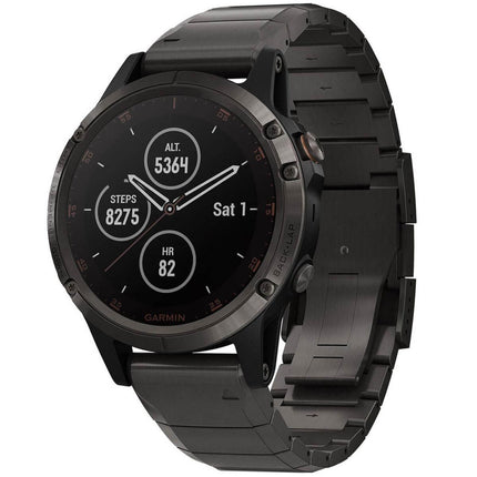 Garmin Unisex Smartwatch - fenix 5 Plus Multisport Titanium Bracelet | 010-01988-02 ,