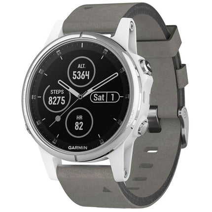 Garmin Unisex Smartwatch - fenix 5S Plus Multisport GPS Grey Strap | 010-01987-04 ,