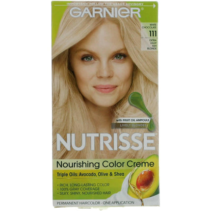 Garnier Women's Permanent Hair Color Kit - Nutrisse Coloring Creme White Chocolate 111 ,