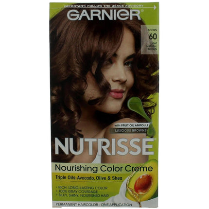 Garnier Women's Permanent Hair Color - Nutrisse Nourishing Coloring Creme, Acorn 60 ,