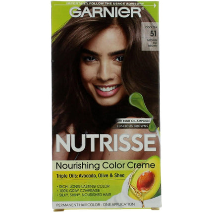 Garnier Women's Permanent Hair Color - Nutrisse Nourishing Coloring Creme, Cool Tea 51 ,