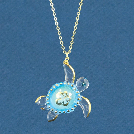 Glass Baron Sea Turtle Aloha Necklace ,