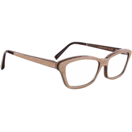 Gold & Wood Women's Eyeglasses - Sand Tanganika Wood Frame | GOLD & WOOD ECLA 003 ,