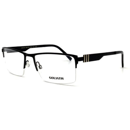 Goliath Men's Eyeglasses - Adjustable Nose Pads Demo Lens Square Frame | IX Black ,