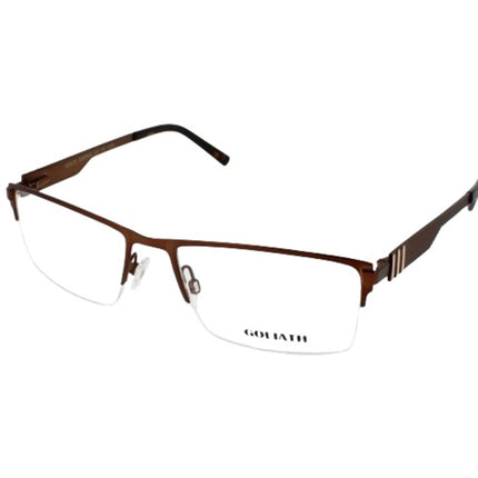 Goliath Men's Eyeglasses - Adjustable Nose Pads Half Rim Square Frame | IX Brown ,