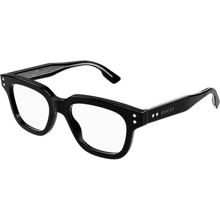 Gucci Men's Eyeglasses - Black Acetate Square Full Rim Frame Demo Lens | GG1219O 001 ,