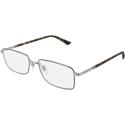 Gucci Men's Eyeglasses - Blue Metal Rectangular Frame Demo Lens | GUCCI GG0391O 008 ,
