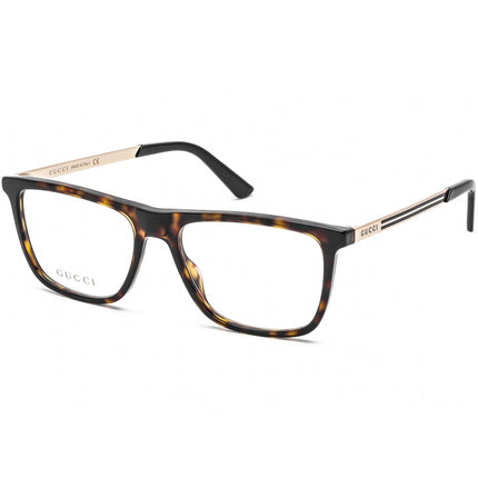 Gucci Men's Eyeglasses - Clear Lens Havana/Gold/Black Plastic Frame | GG0691O 005 ,