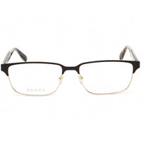 Gucci Men's Eyeglasses - Full Rim Brown/Havana/Gold Rectangular Frame | GG0383O 005 ,