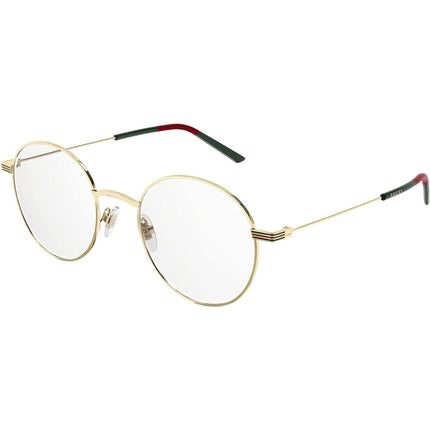 Gucci Men's Eyeglasses - Gold Metal Round Full Rim Frame Demo Lens | GG1054OK 002 ,