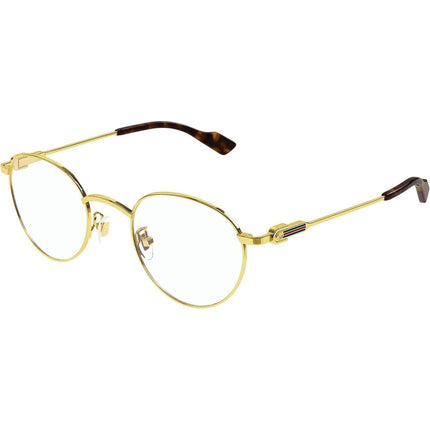 Gucci Men's Eyeglasses - Gold Metal Round Shape Frame Demo Lens, 48 mm | GG1222O 002 ,