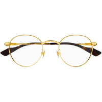 Gucci Men's Eyeglasses - Gold Metal Round Shape Frame Demo Lens, 48 mm | GG1222O 002 ,