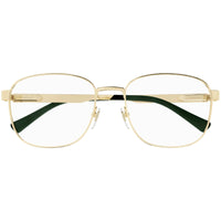 Gucci Men's Eyeglasses - Gold Metal Square Shape Frame Demo Lens, 56 mm | GG12250 002 ,
