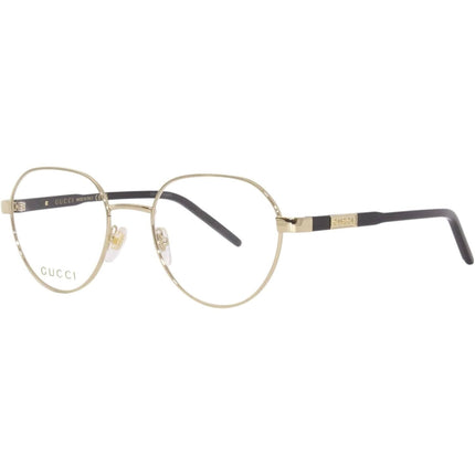 Gucci Men's Eyeglasses - Gold Plastic/Metal Round Shape Frame Demo Lens | GG1162O 001 ,