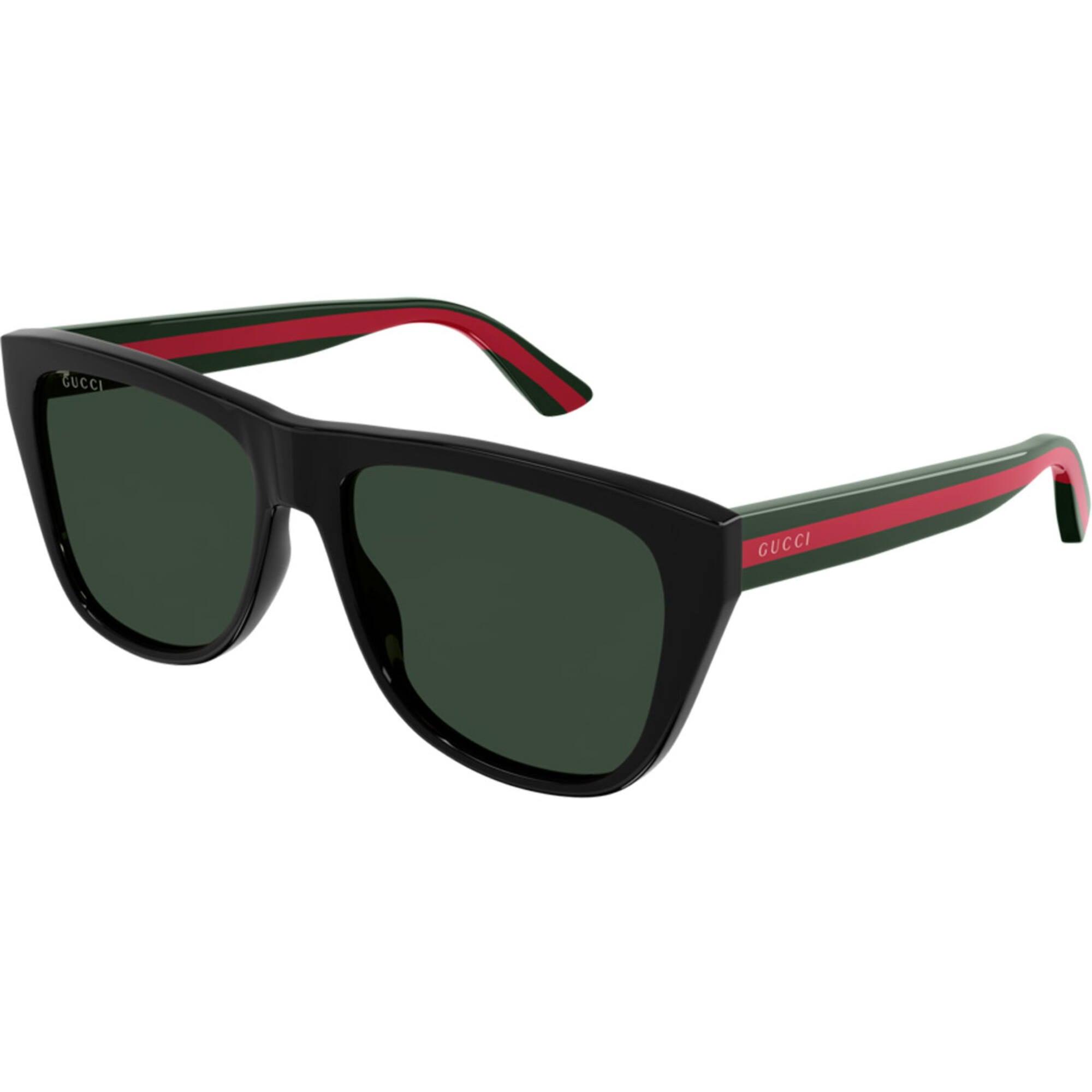 Gucci Sunglasses with Black Lenses and Green Trim Gucci GG1169S 003 Sunglasses - US main image 4