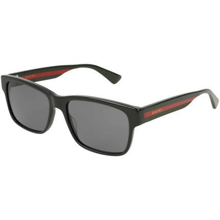 Gucci Men's Sunglasses - Black Acetate Rectangular Frame Grey Lens | GG0340S 006 ,