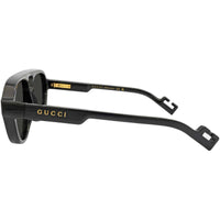 Gucci Men's Sunglasses - Black Injection Full Rim Pilot Frame Grey Lens | GG1239S 004 ,