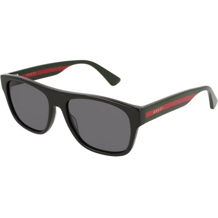 Gucci Men's Sunglasses - Black Plastic Rectangular Shape Frame Grey Lens | GG0341S 001 ,