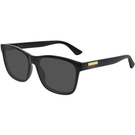 Gucci Men's Sunglasses - Black Plastic Rectangular Shape Frame Grey Lens | GG0746S 001 ,