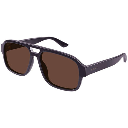 Gucci Men's Sunglasses - Brown Lens Full Rim Grey Acetate Square Frame | GG1342S 005 ,