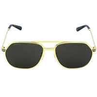 Gucci Men's Sunglasses - Brown Lens Gold and Havana Metal Pilot Frame | GG0981S 001 ,