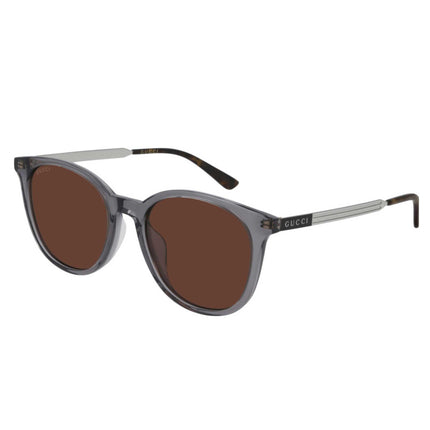 Gucci Men's Sunglasses - Brown Lens Grey/Gold/Havana Cat Eye Frame | GG0830SK 004 ,