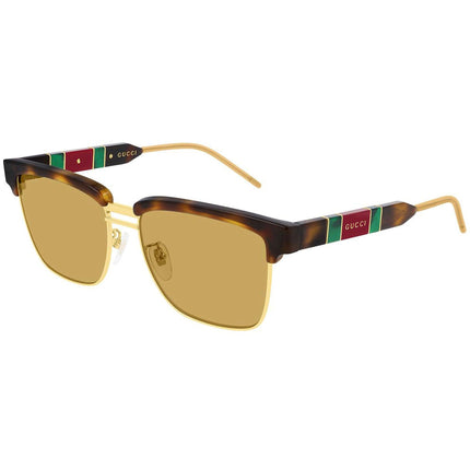 Gucci Men's Sunglasses - Brown Lens Havana Gold Pilot Shaped Frame | GG0603S 006 ,