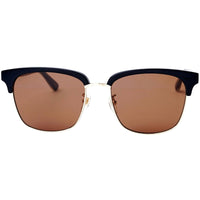 Gucci Men's Sunglasses - Brown Nylon Lens Black and Gold Acetate Frame | GG0382S 002 ,