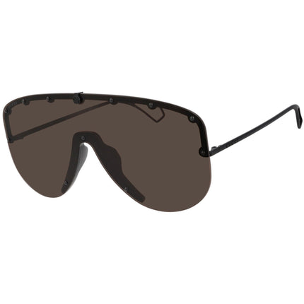 Gucci Men's Sunglasses - Brown Nylon Lens Black Metal Wrap Shape Frame | GG0667S 003 ,