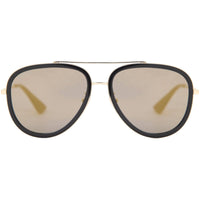 Gucci Men's Sunglasses - Full Rim Black and Gold Metal Pilot Frame | GG0062S 001 ,