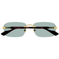 Gucci Men's Sunglasses - Gold Acetate/Metal Rimless Frame Green Lens | GG1221S 003 ,