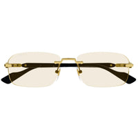 Gucci Men's Sunglasses - Gold Rectangular Rimless Frame Yellow Lens | GG1221S 005 ,