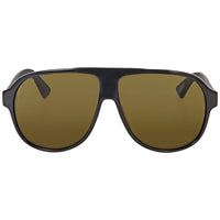 Gucci Men's Sunglasses - Green Nylon Lens Full Rim Black Acetate Frame | GG0009S 001 ,