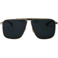 Gucci Men's Sunglasses - Green Nylon Lens Gold Metal Pilot Shape Frame | GG0840S 002 ,