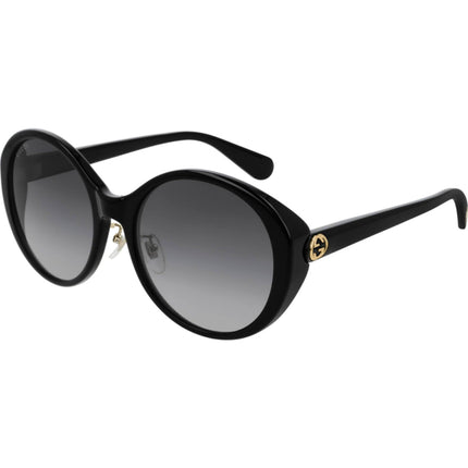 Gucci Men's Sunglasses - Grey Lens Full Rim Black Plastic Oval Frame | GG0370SK 001 ,